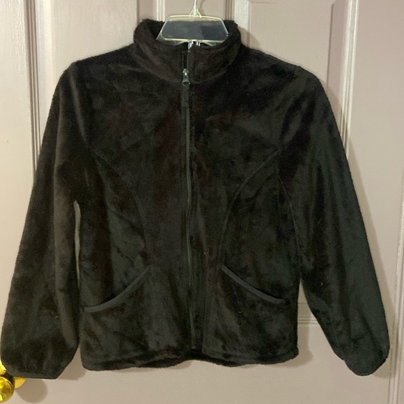 Children’s Place Girls Black Sherpa Zip Up Jacket Size Large 10-12 - Picture 1 of 8